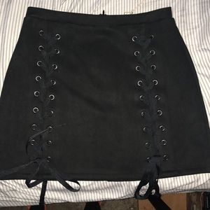 A cute black laced skirt